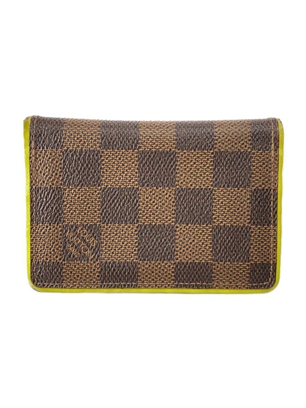 LOUIS VUITTON Card Case Wallet Leather Brown